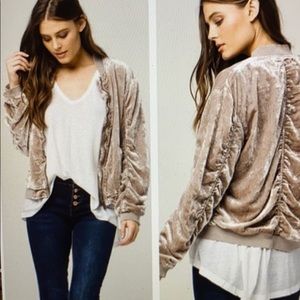 Free people rouched velvet bomber